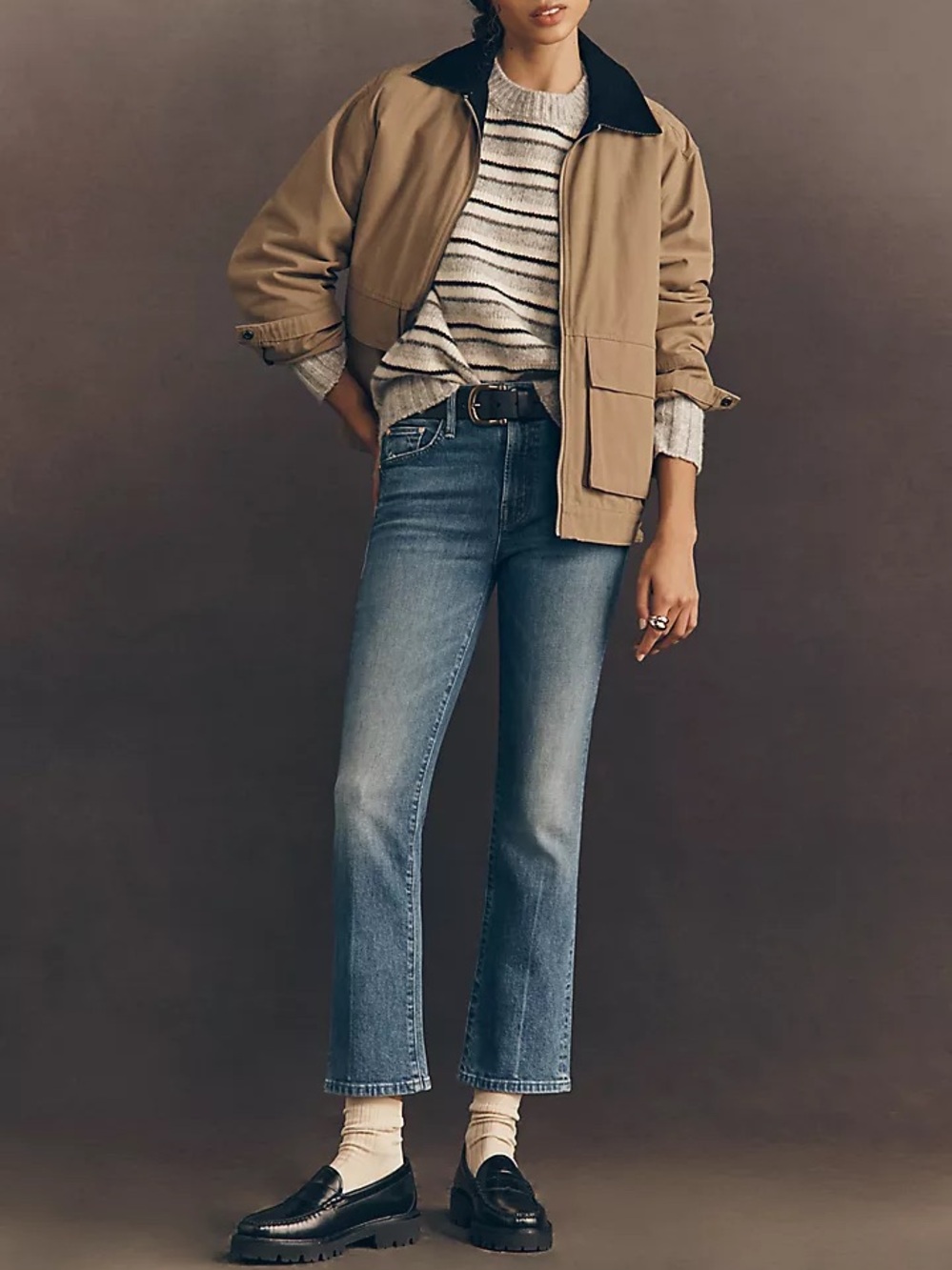 MOTHER Insider Ankle Mid-Rise Straight-Leg Jeans Get Two Birds Stoned